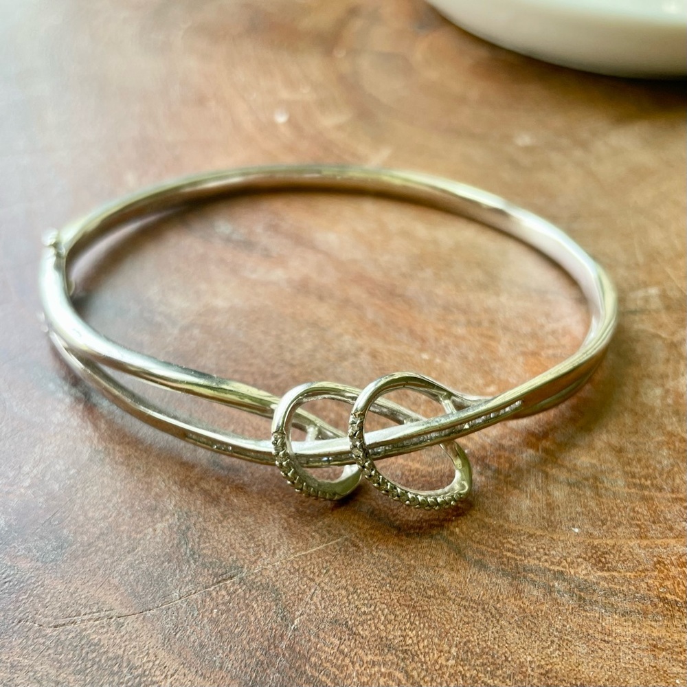 Macy's Silver Knot Bracelet with Diamond Accents